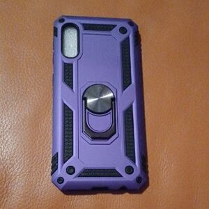 - Purple and Black Phone Case with Ring Holder